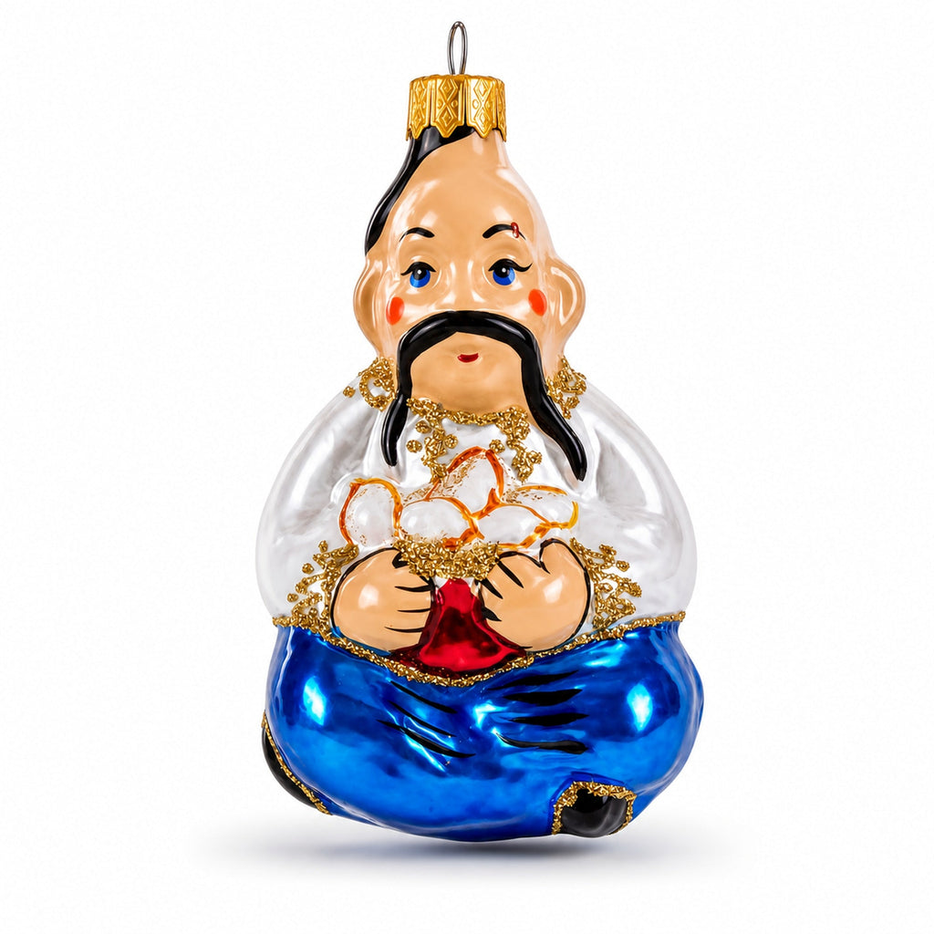 Ukrainian Cossack Glass Christmas Ornament