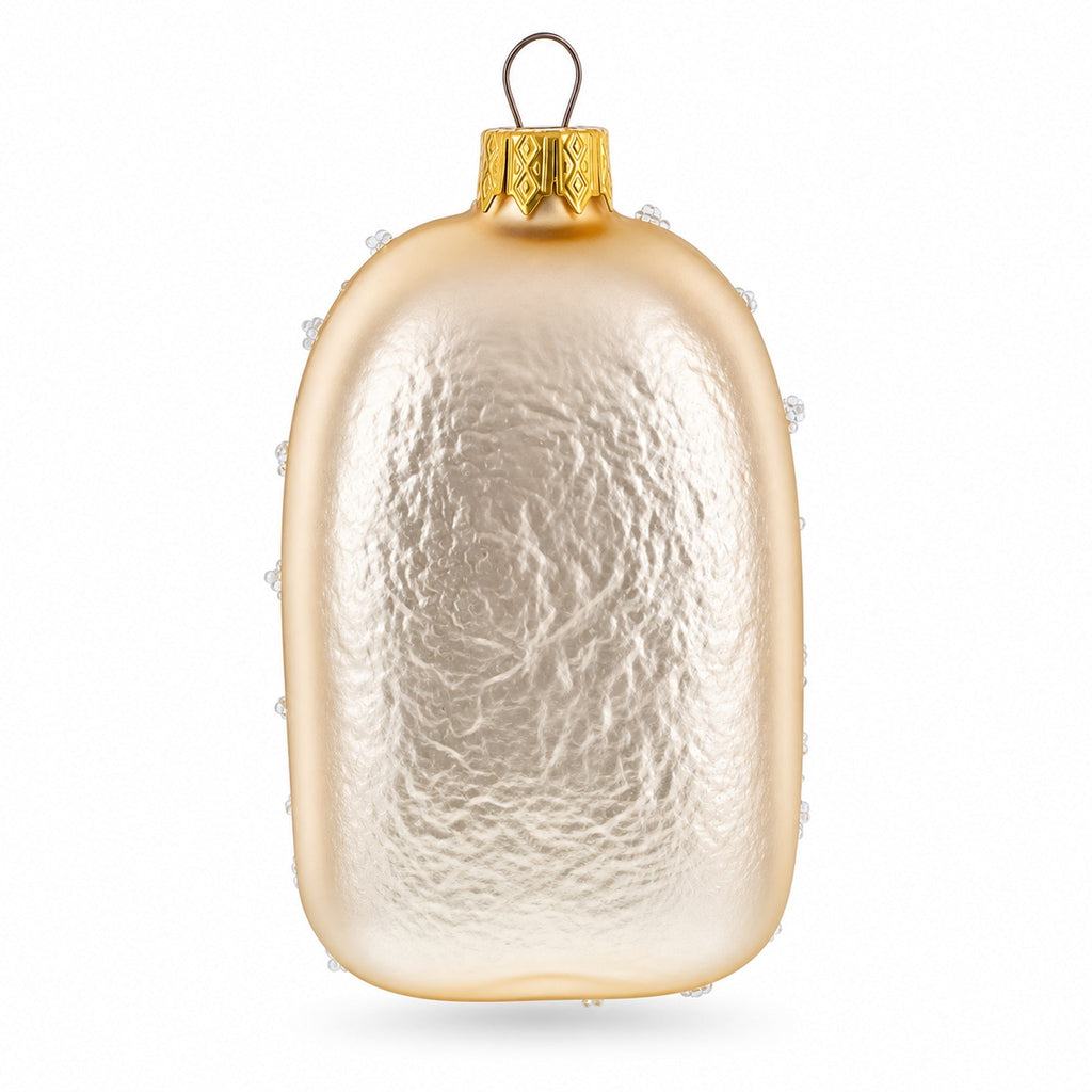 Vintage Gold Lace Clock Glass Christmas Ornament