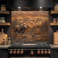 River Watch Tempered Glass Backsplash – Bear and Mountain Kitchen Splashback