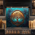 Custom Kitchen Backsplash – Emerald Life Tempered Glass Stove Backsplash