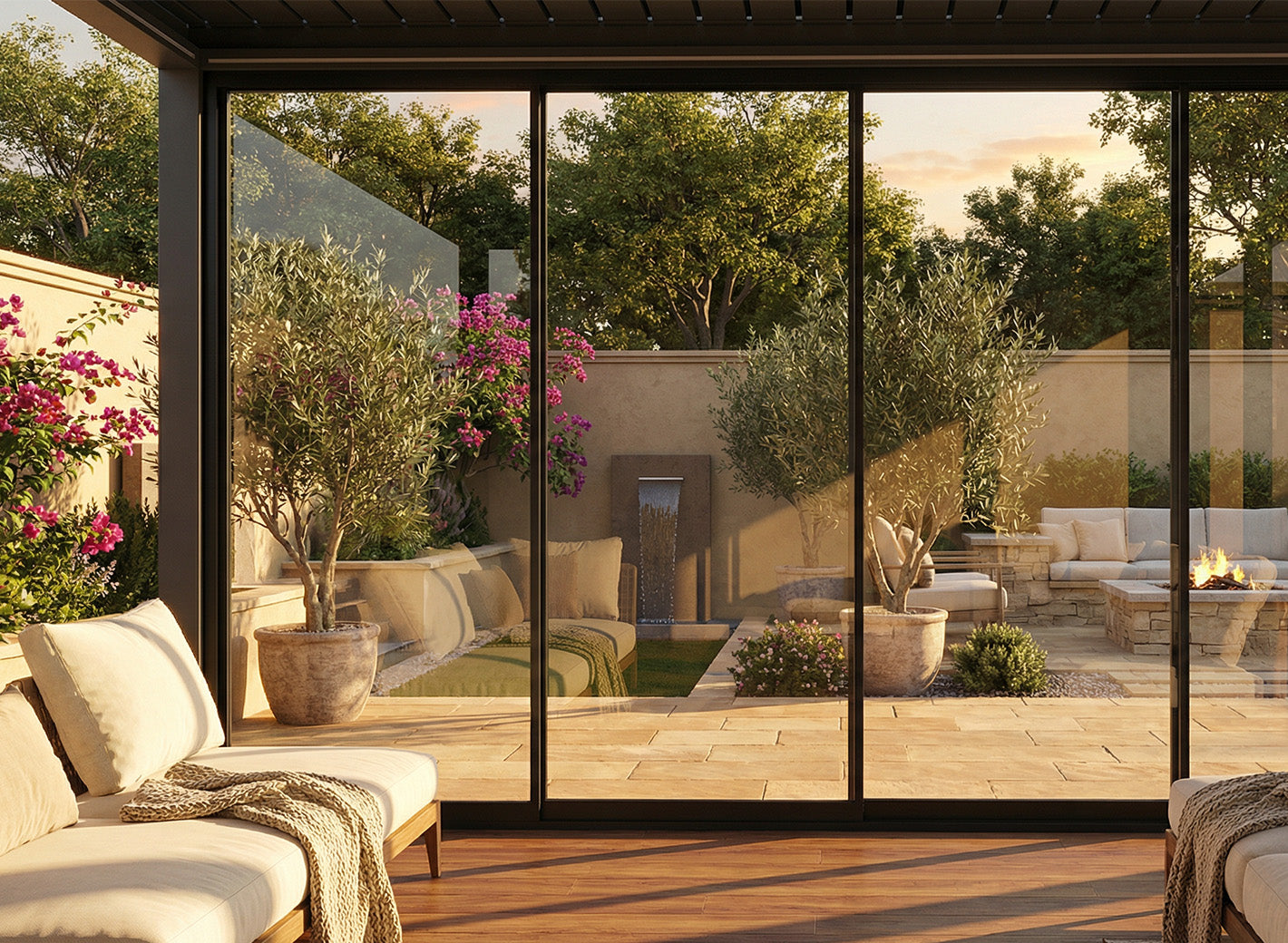 Glass Doors for Gen 1 Pergola (Square handle)