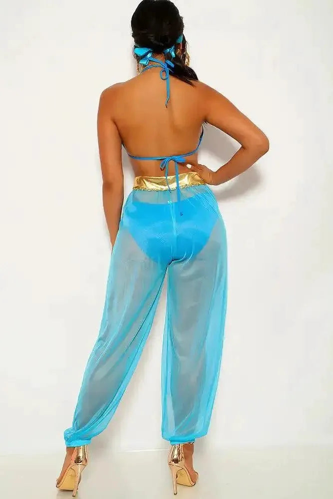 Gold Turquoise Metallic Princess J 3 Piece Costume