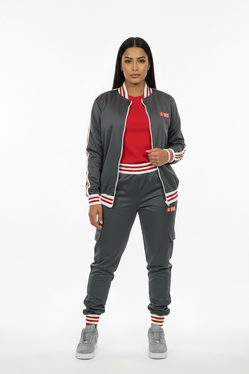 Red Label Designer Onassis Krown Tracksuit in Gray