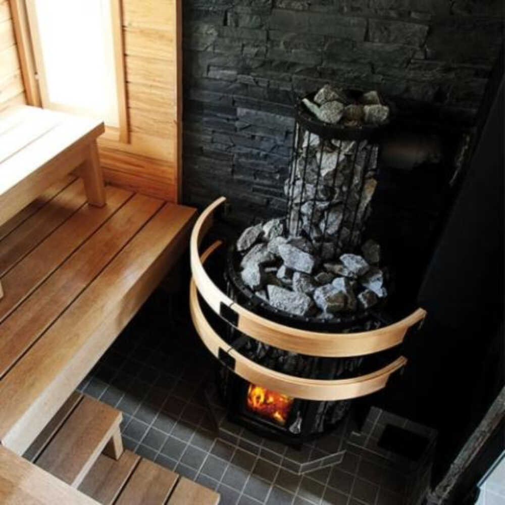 Harvia Legend Duo Wood Burning Sauna Stove/Fireplace Combo With Sauna Stones (SAK30749)