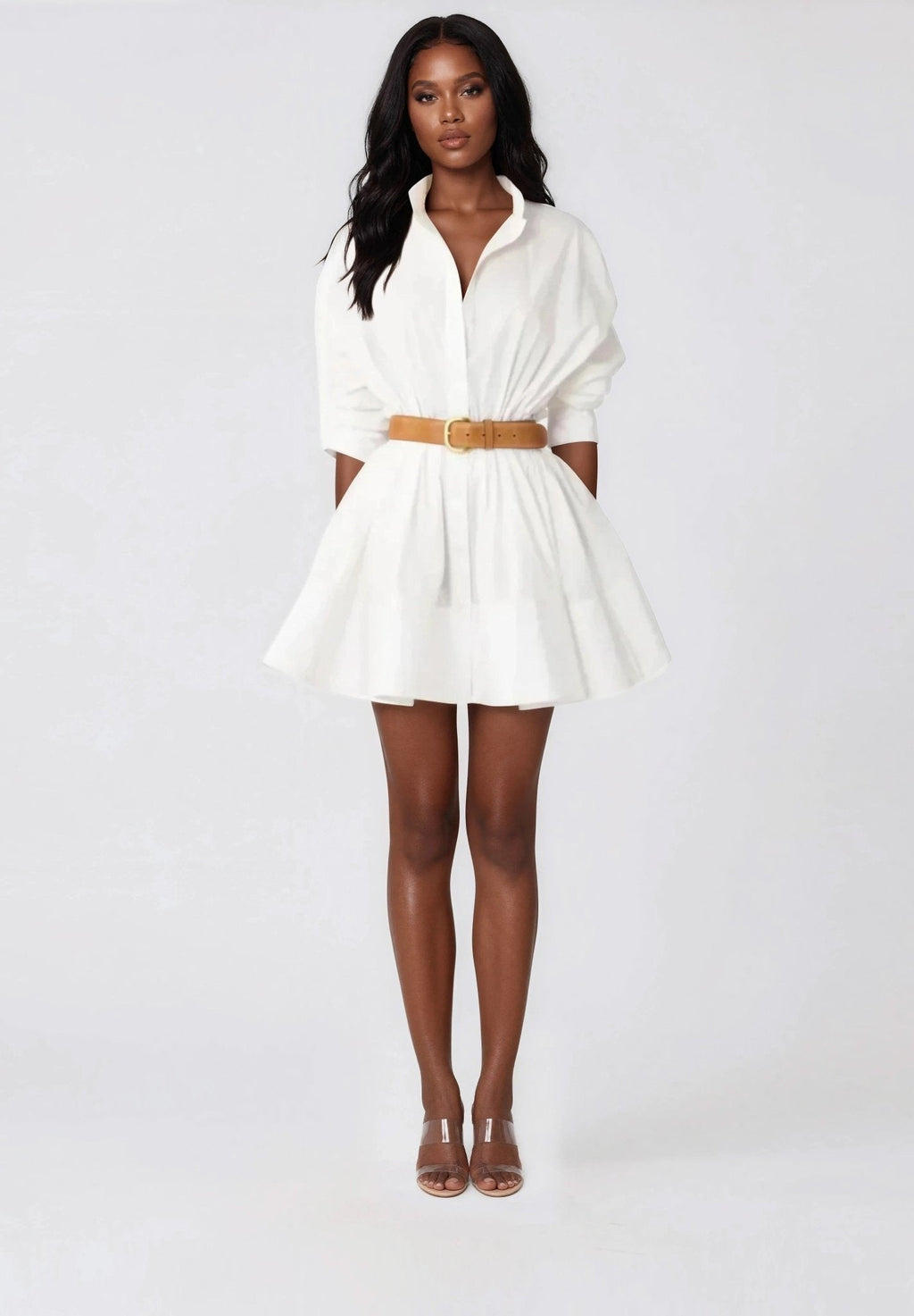 Hattie Shirt Dress – White