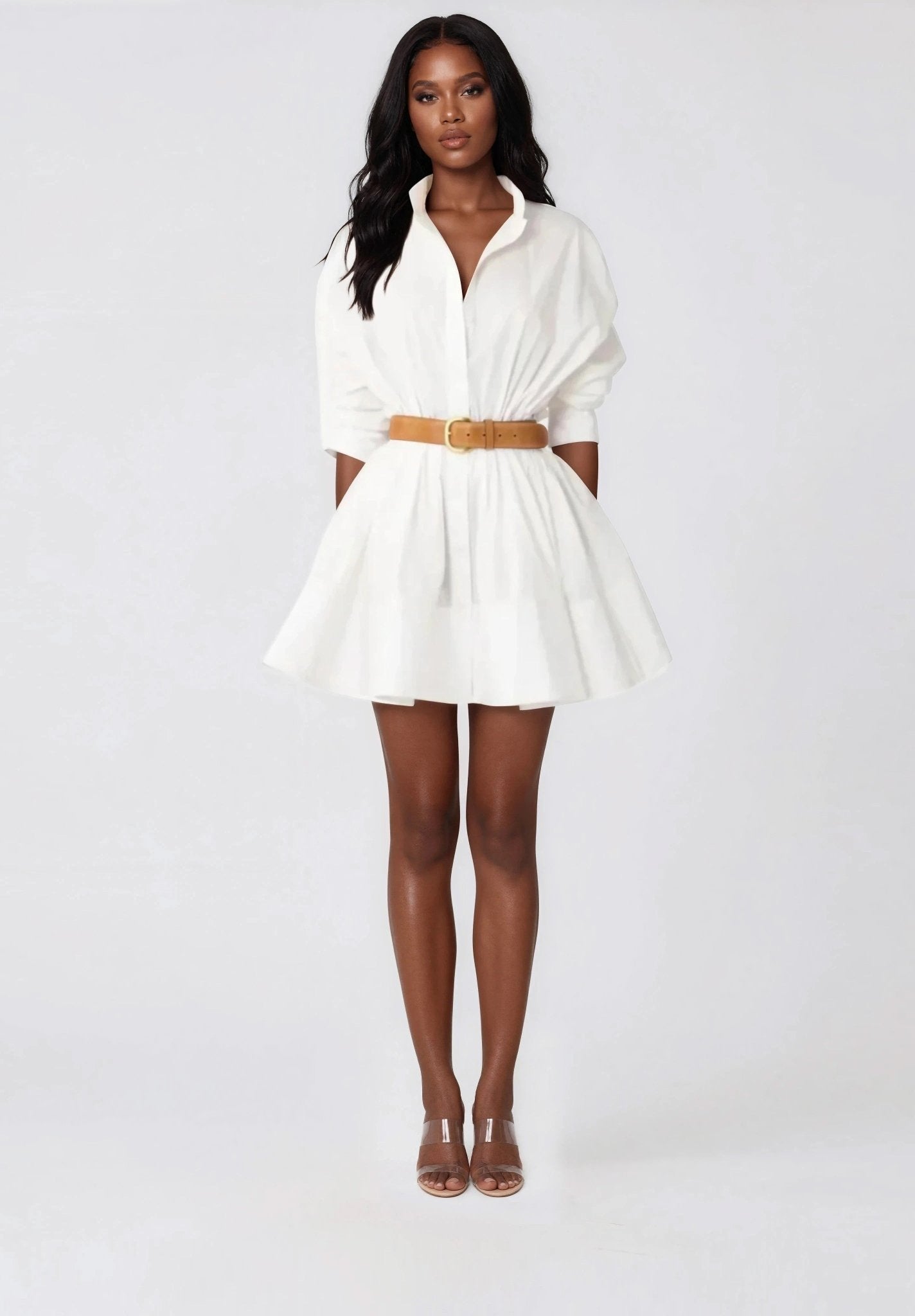 Hattie Shirt Dress – White