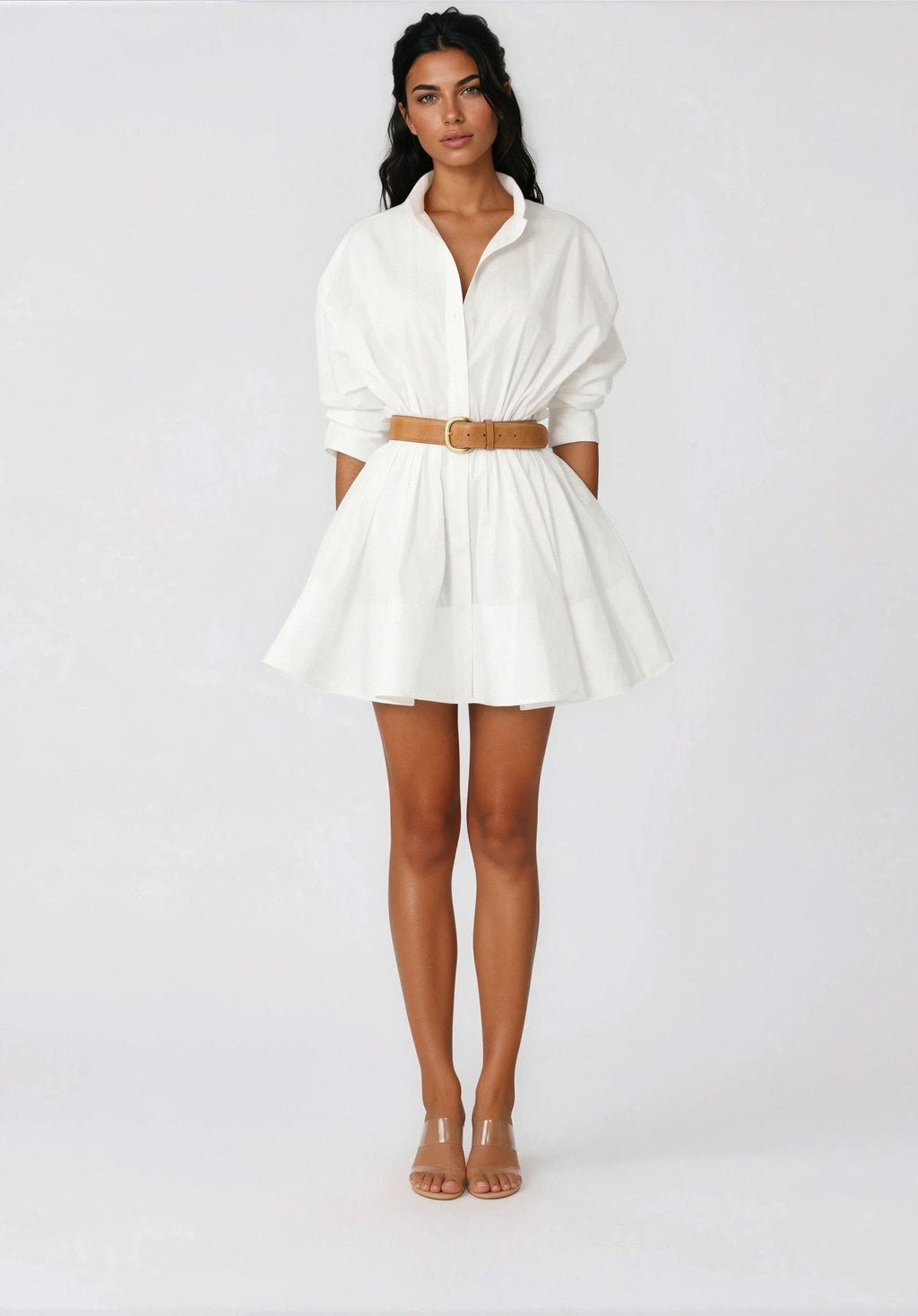 Hattie Shirt Dress – White