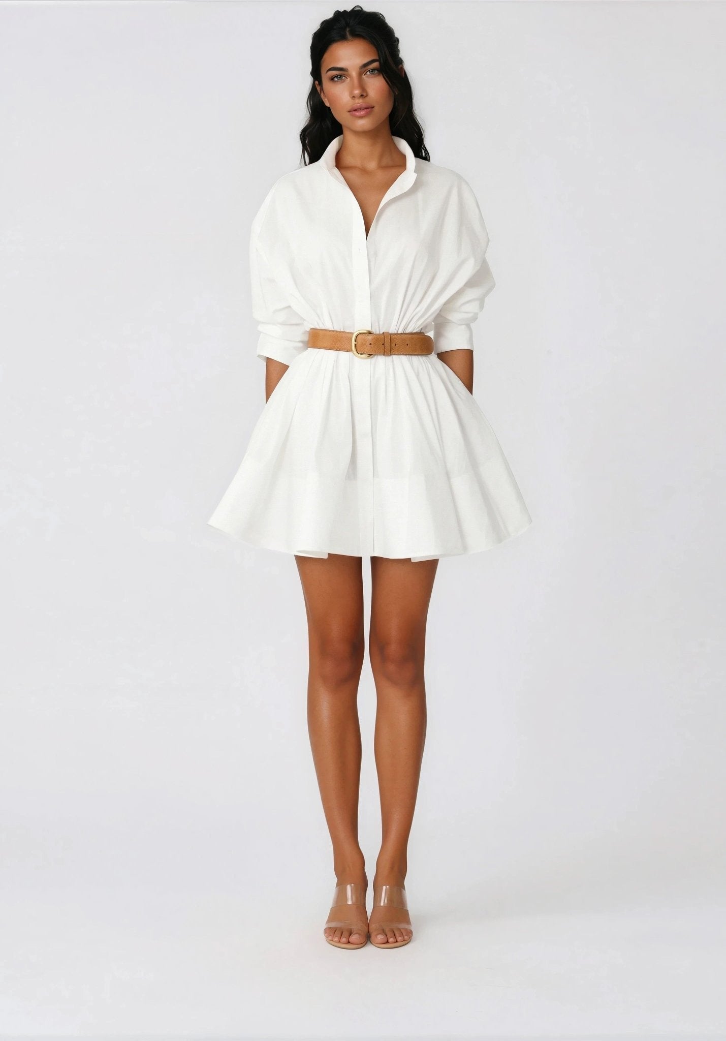 Hattie Shirt Dress – White