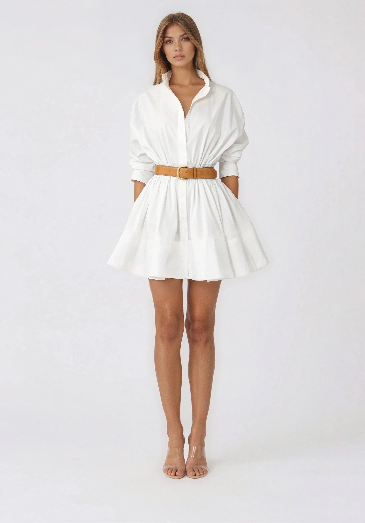 Hattie Shirt Dress – White