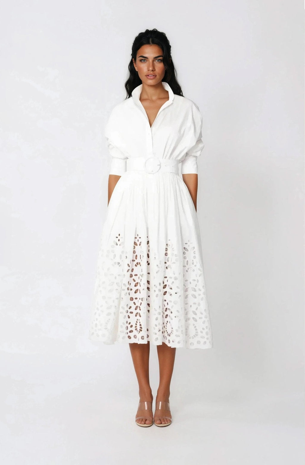 Hayden Shirt Dress – White