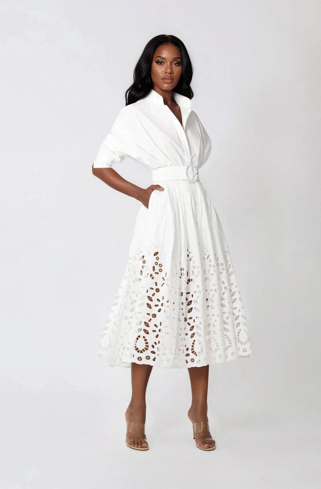 Hayden Shirt Dress – White