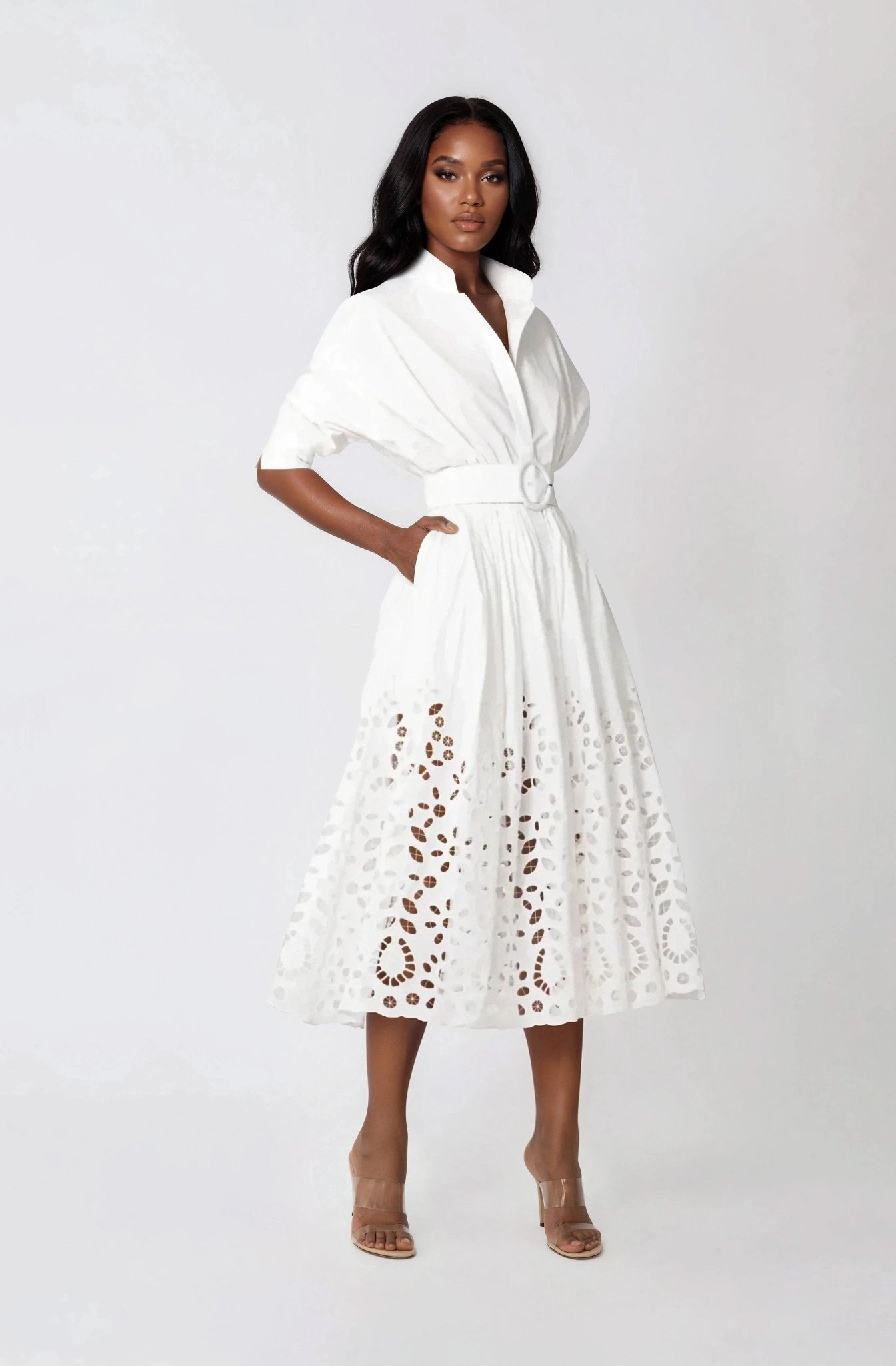 Hayden Shirt Dress – White
