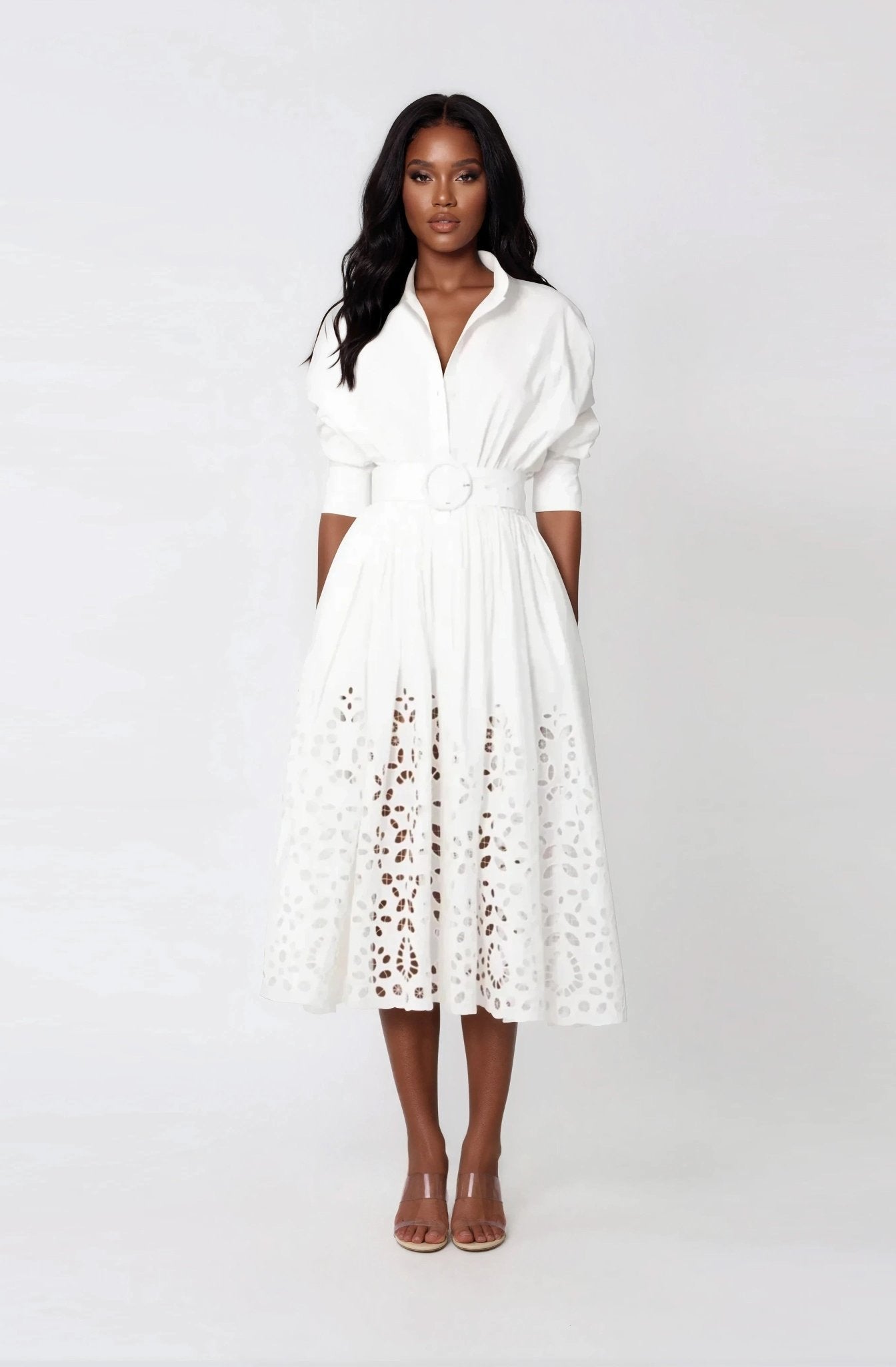 Hayden Shirt Dress – White