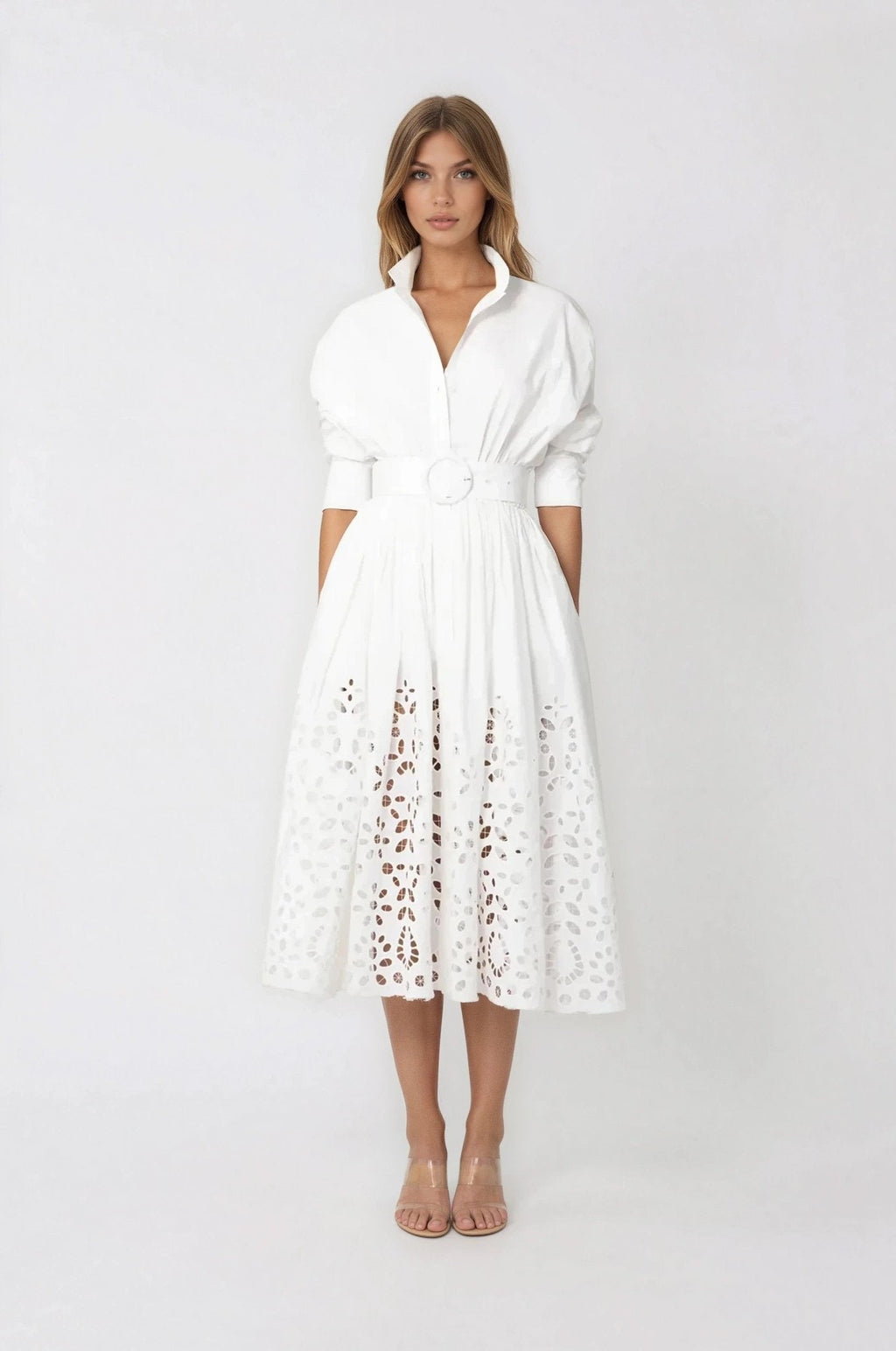 Hayden Shirt Dress – White