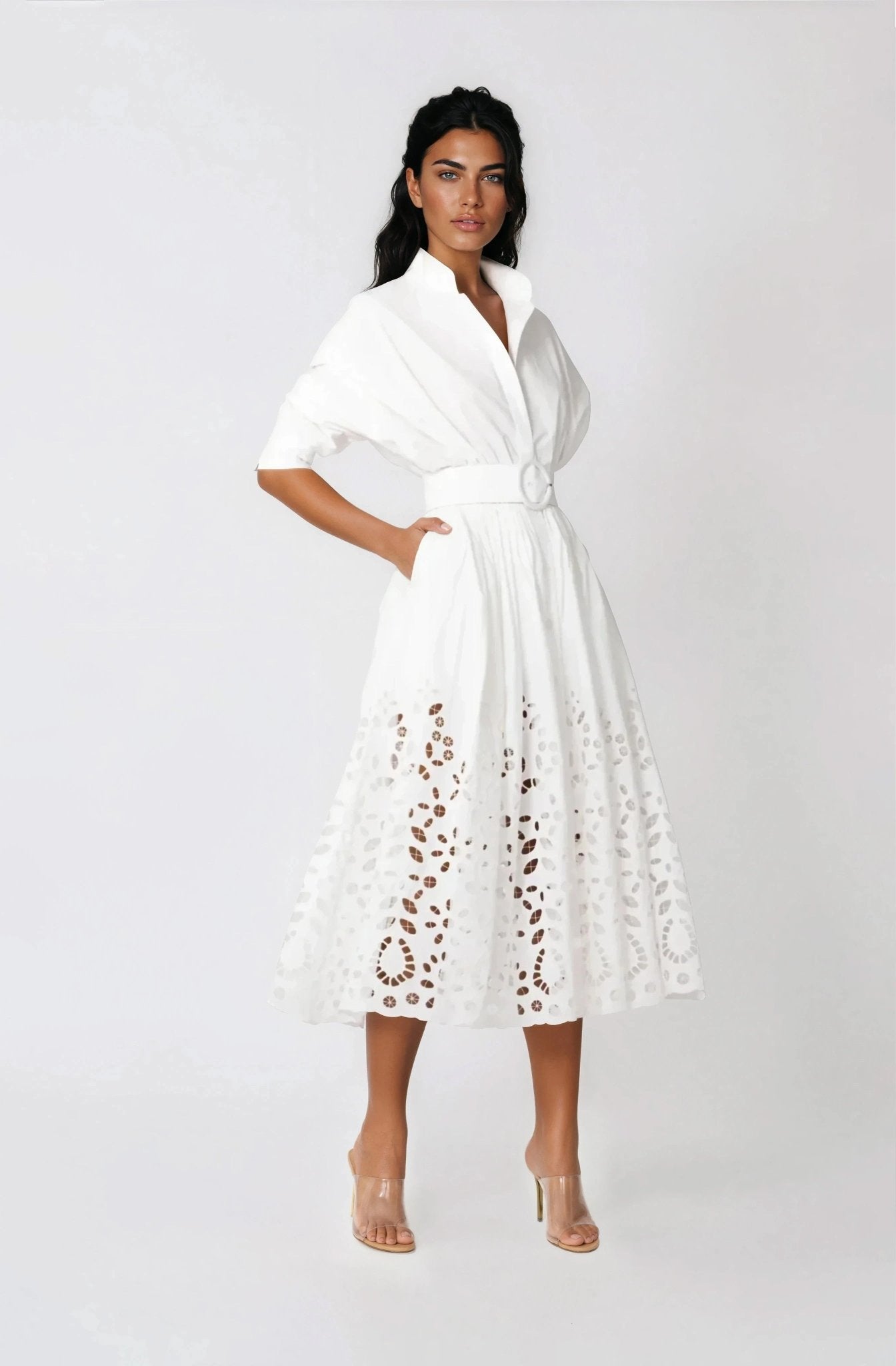 Hayden Shirt Dress – White