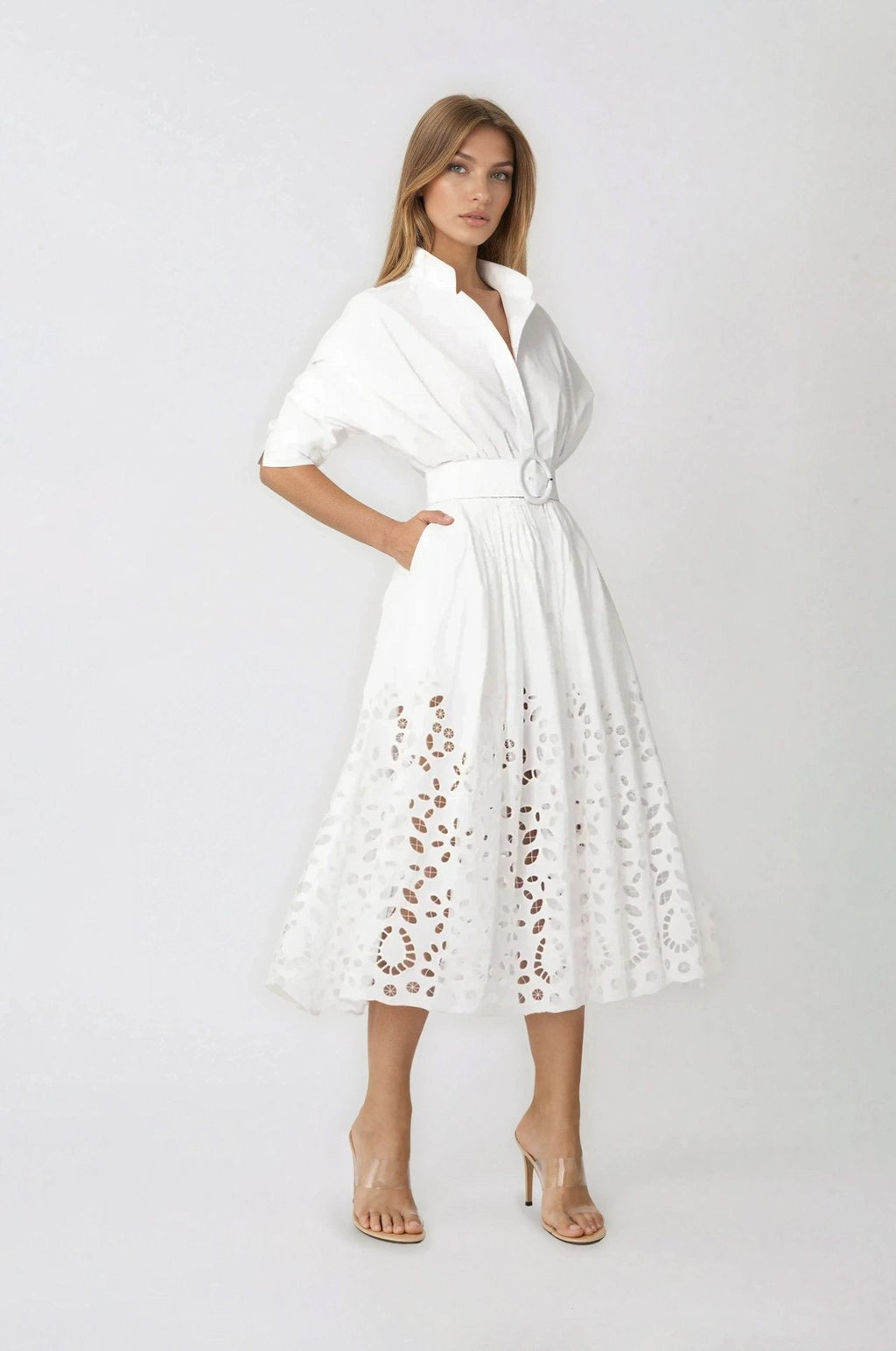 Hayden Shirt Dress – White