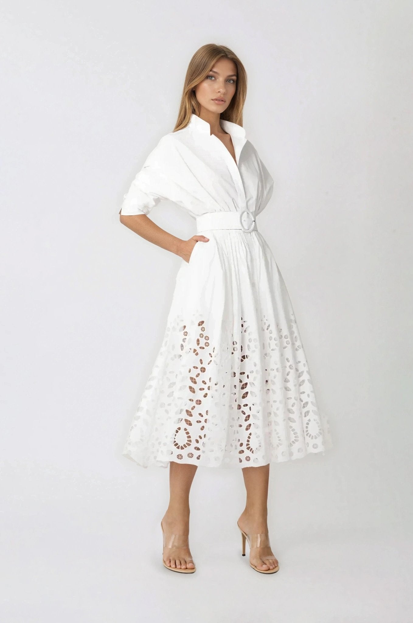 Hayden Shirt Dress – White