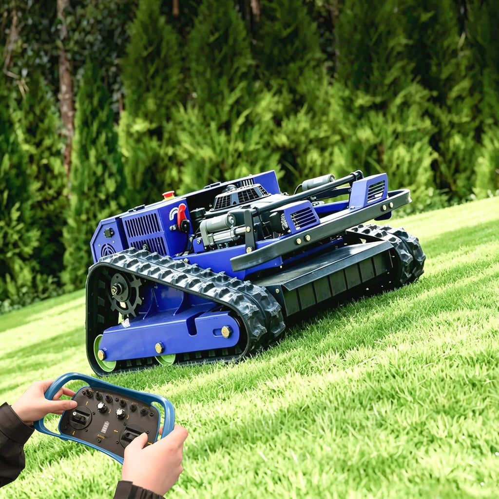 OVK Heavy-Duty 224CC Remote-Controlled Lawn Mower With 21-Inch Deck & Industrial Remote (SAK90831)