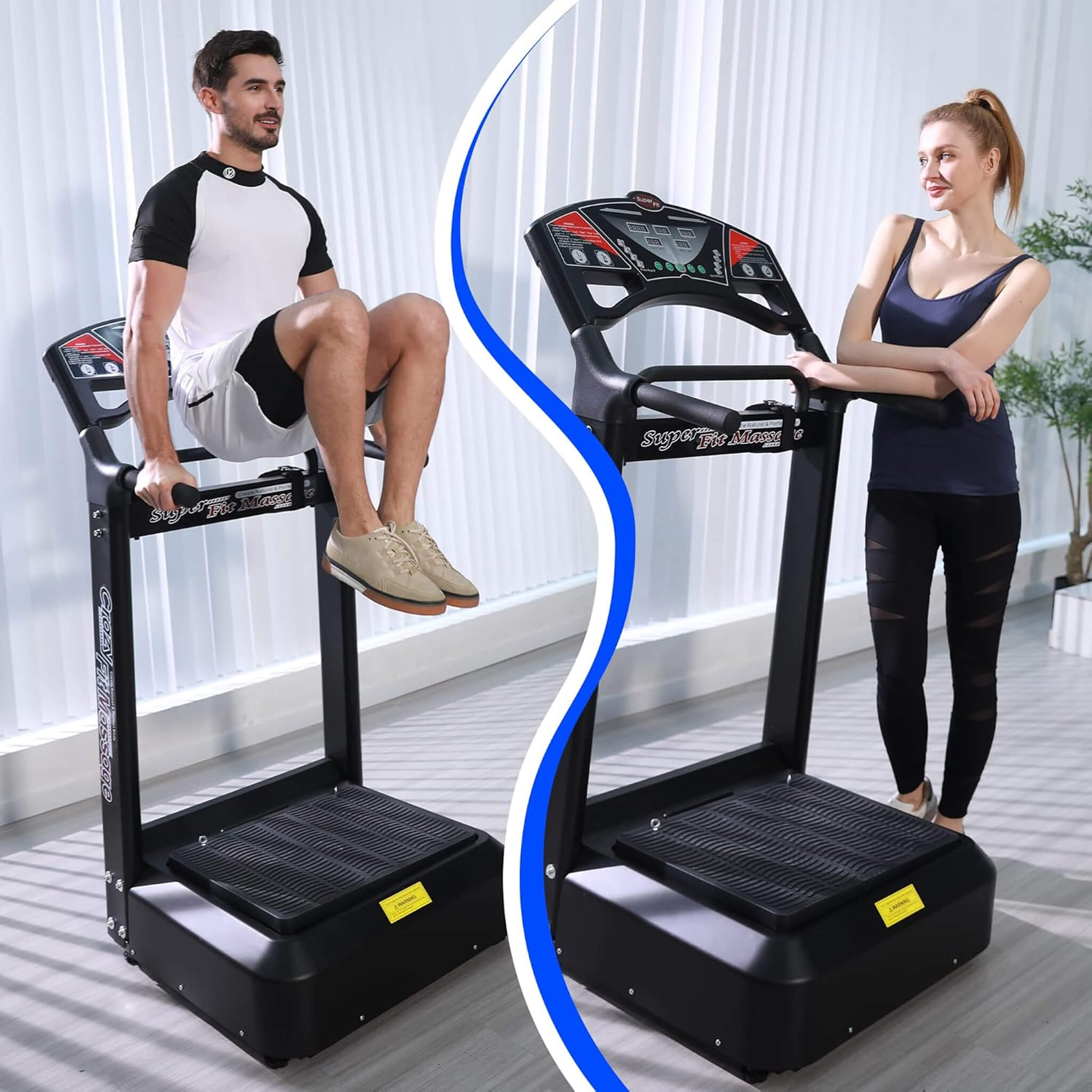 Máquina de ejercicios con plataforma vibratoria de cuerpo completo de alta resistencia Rovix de 400 libras (SAK57390)