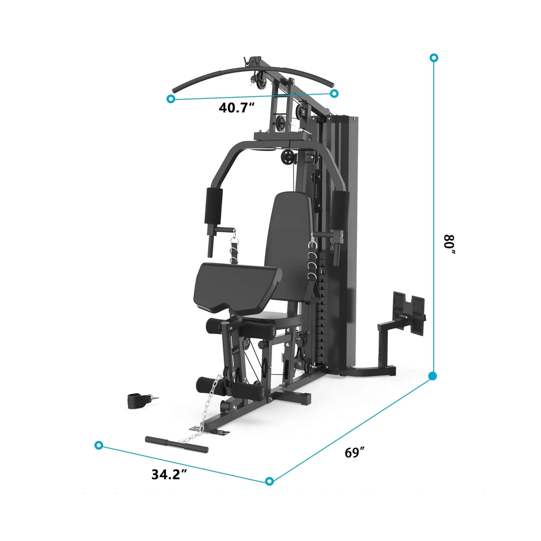 Estación de entrenamiento de gimnasio en casa todo en uno de servicio pesado Rovix para entrenamiento de fuerza de cuerpo completo, 150 libras (SAK12959)