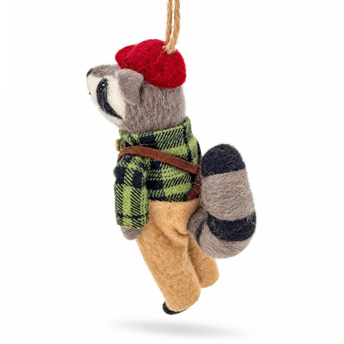 Lumberjack Sloth Plaid Shirt Felt Fabric Christmas Ornament
