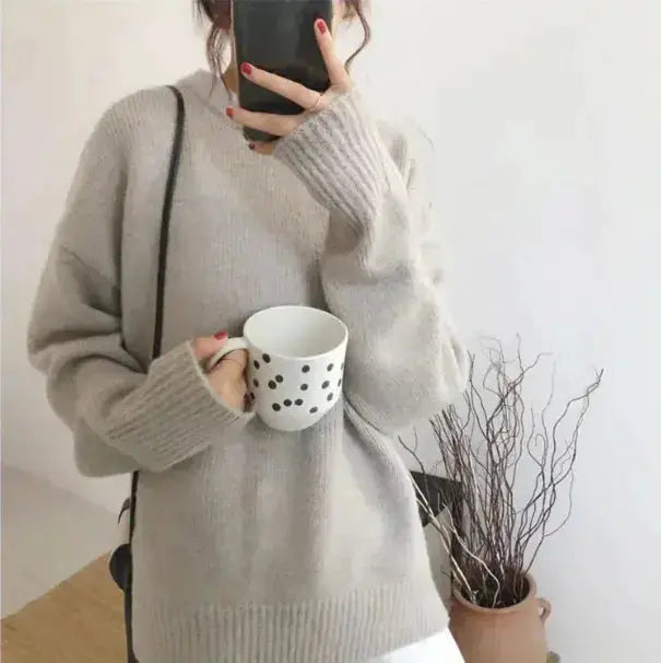 LÁVINE™ women’s oversized knit sweater – Cozy Luxe Slouchy Pullover
