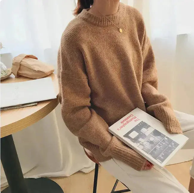 LÁVINE™ women’s oversized knit sweater – Cozy Luxe Slouchy Pullover
