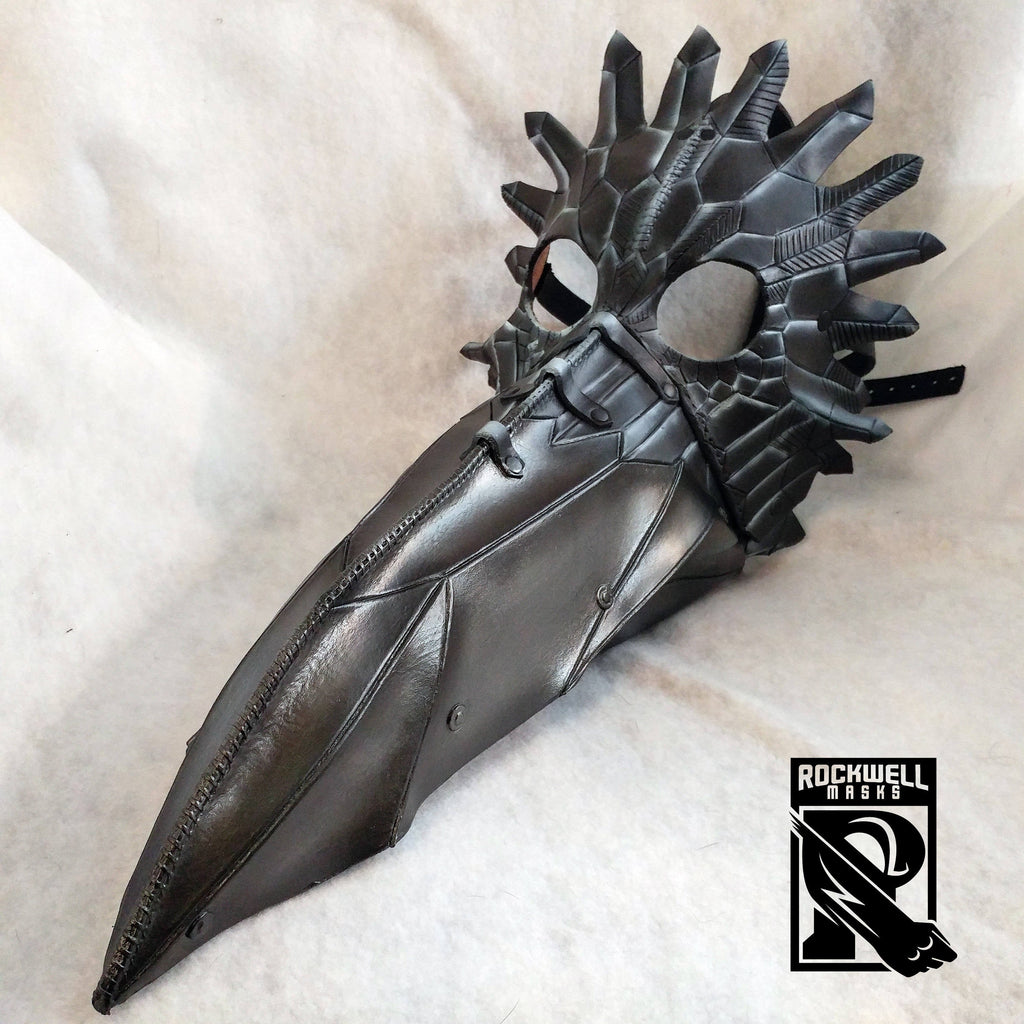 Large Raven Plague Doctor Handmade Genuine Leather Mask