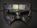Handmade Genuine Leather Mask in Silver Rust