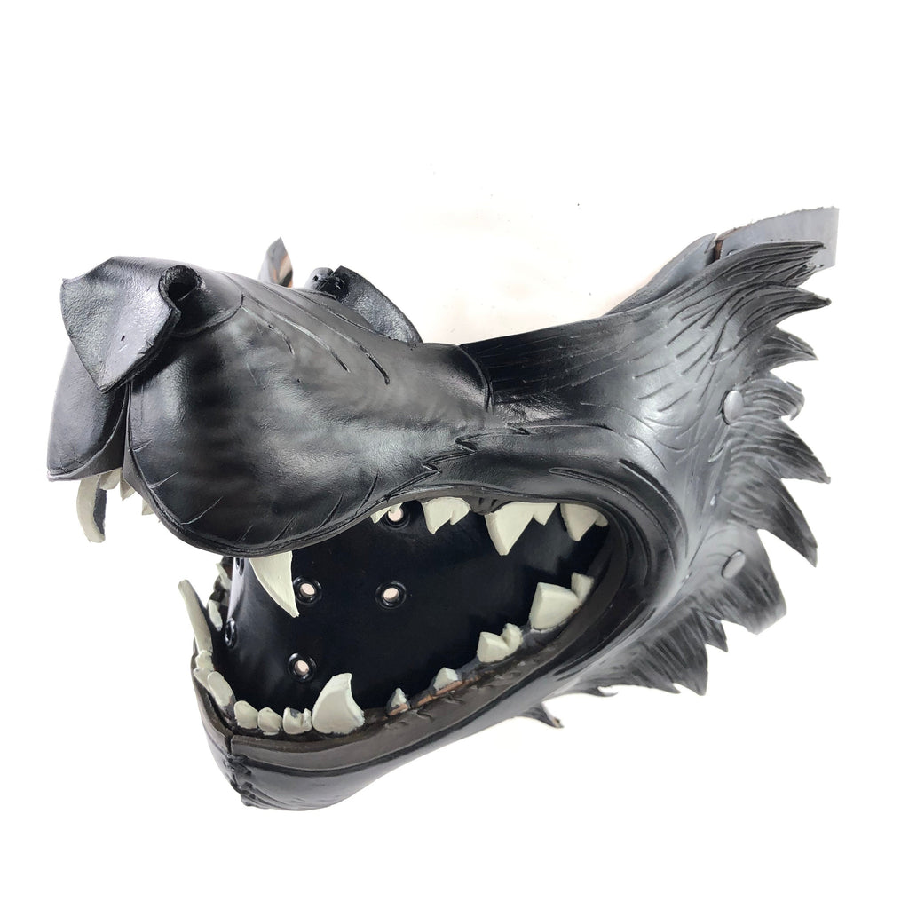 Black Wolf Handmade Genuine Leather Riding Mouth Mask
