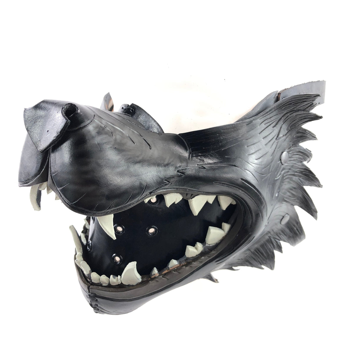 Black Wolf Handmade Genuine Leather Riding Mouth Mask