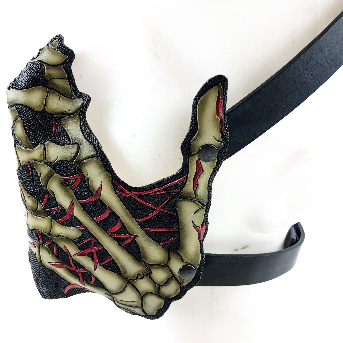 Handcrafted Genuine Leather Skeleton Hand Mask