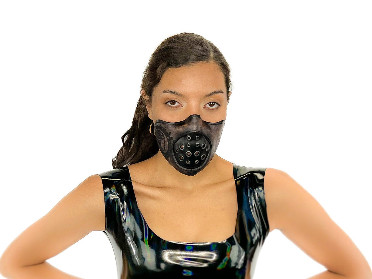 Fully Customizable and Personalizable Two Point Handcrafted Genuine Leather Mouth Riding Mask