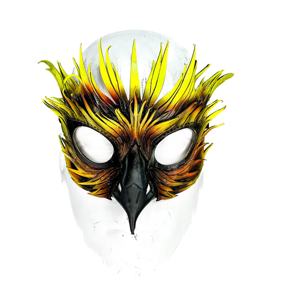 Layered Phoenix Handmade Genuine Leather Mask
