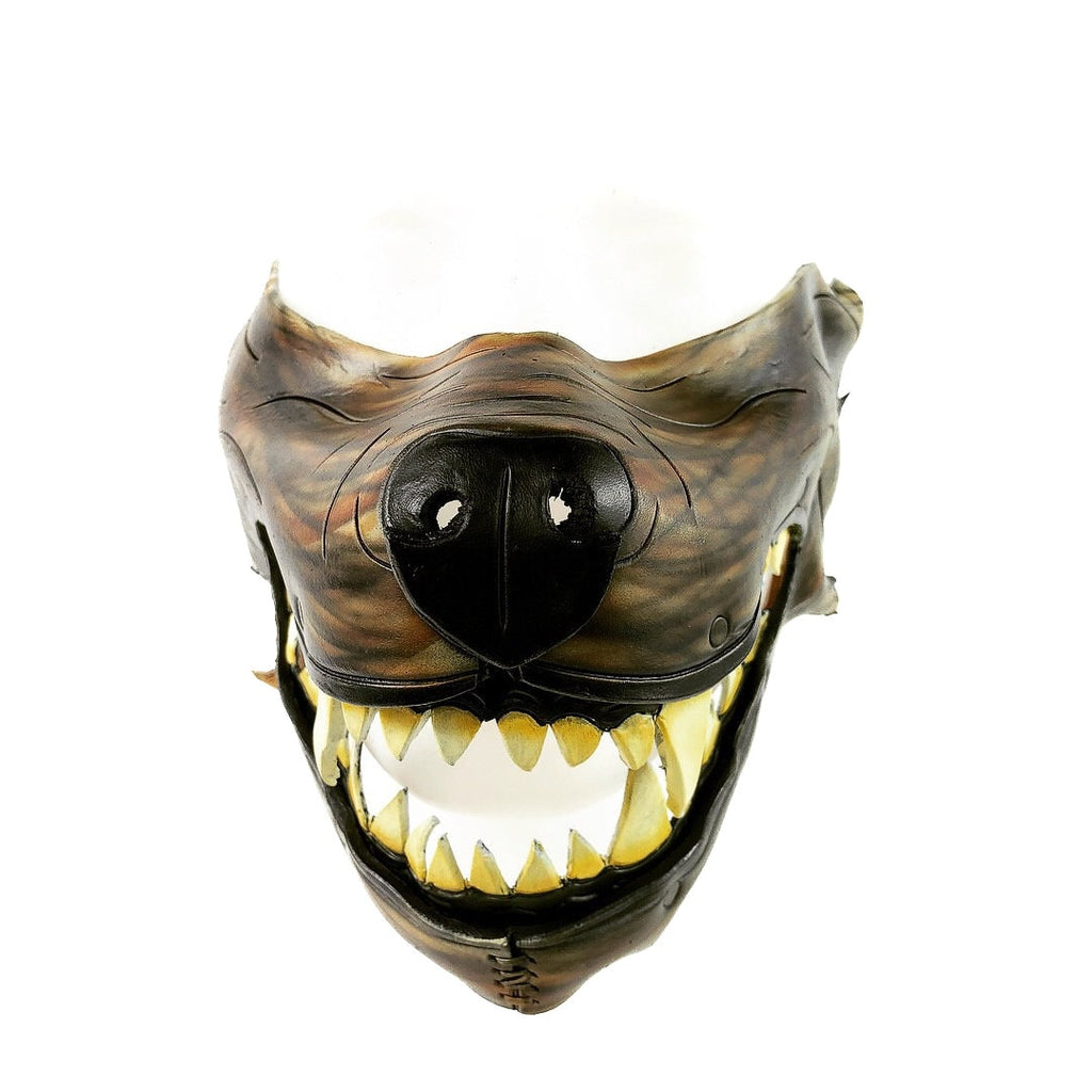 Mad Dog Handcrafted Genuine Leather Wolf Mask