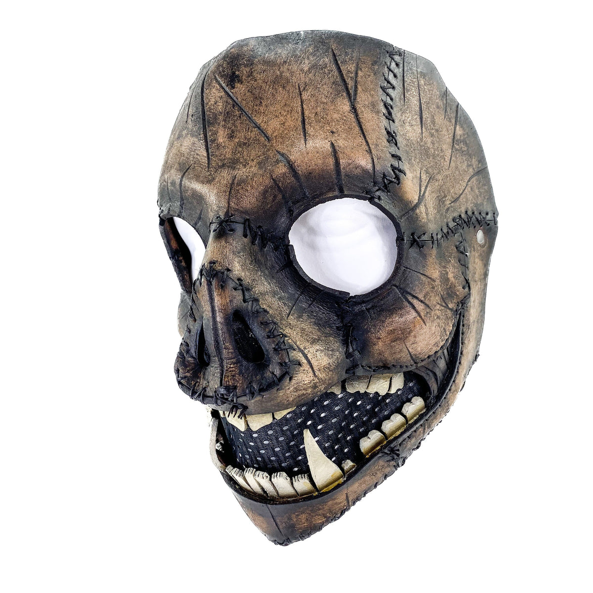 Evil Swine - Genuine Leather Mask - Charred Remains Horror Pig  - Handmade Full Face Cover for Halloween or Performance Costume