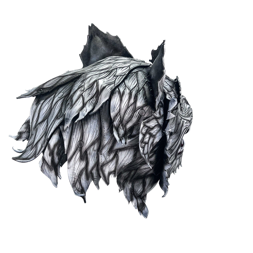 The Grey Lycan - Handmade Genuine Leather Helmet Mask