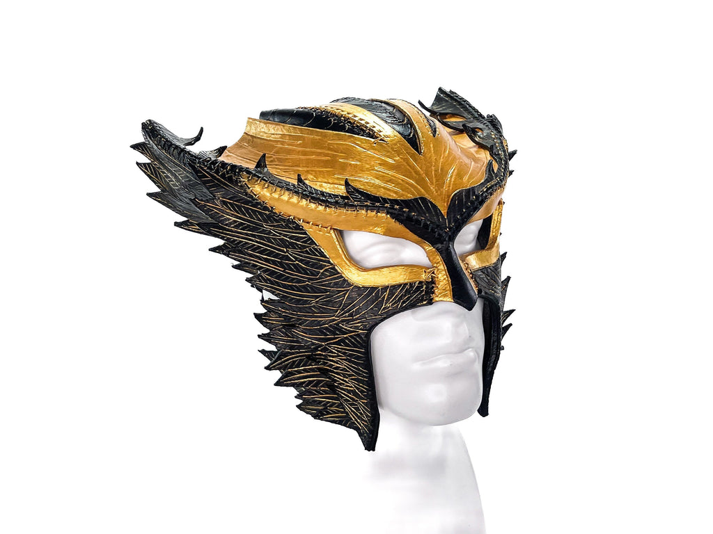 Winged Helmet Genuine Leather Mask