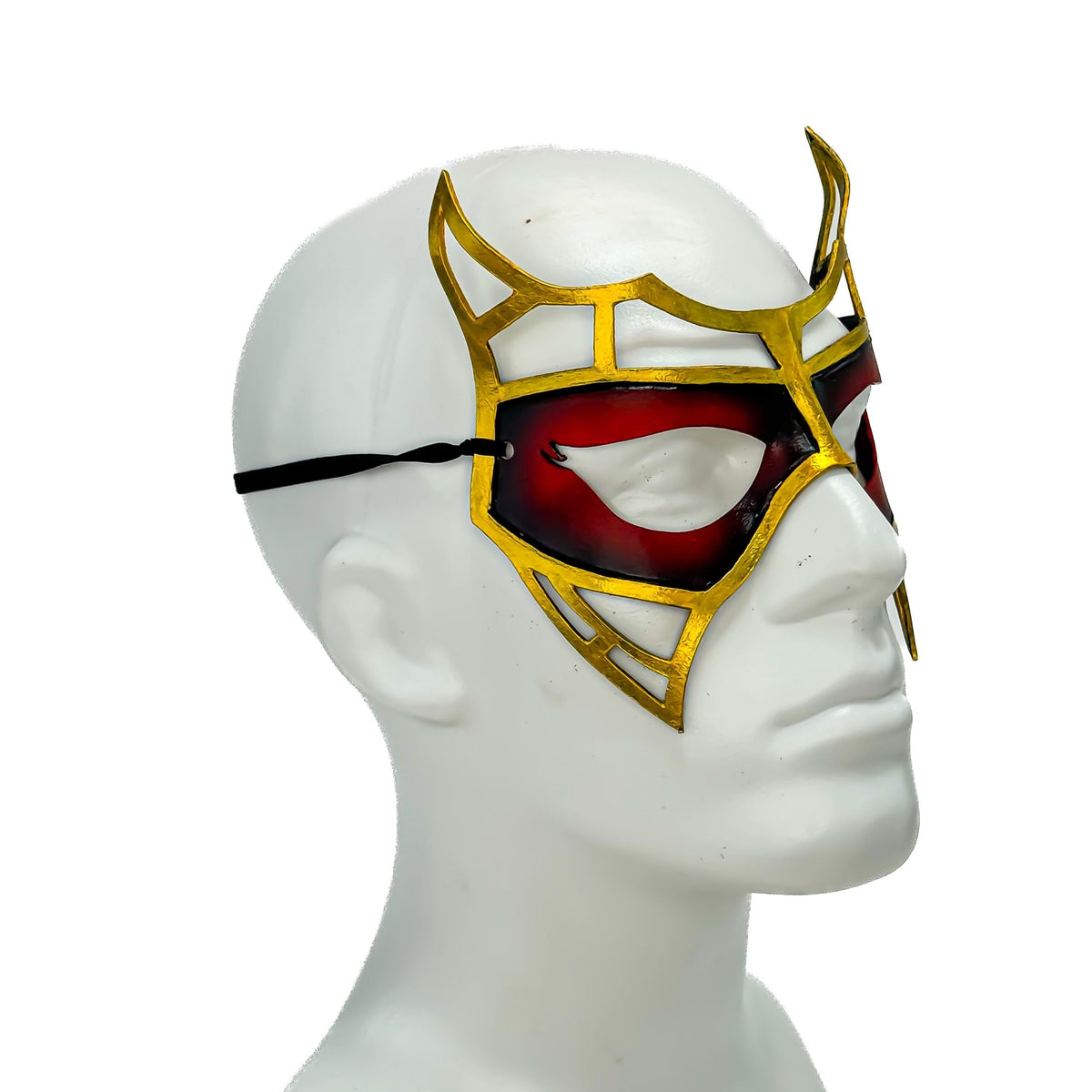 Red Royalty Handmade Genuine Leather Mask