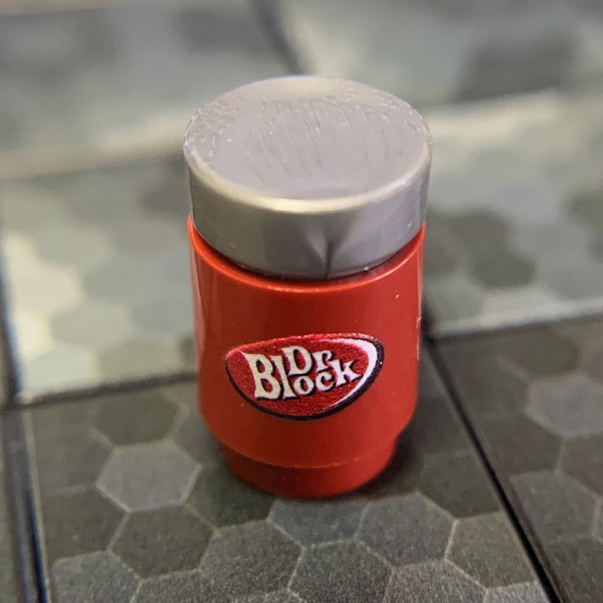 Dr. Block Soda Can made using LEGO parts