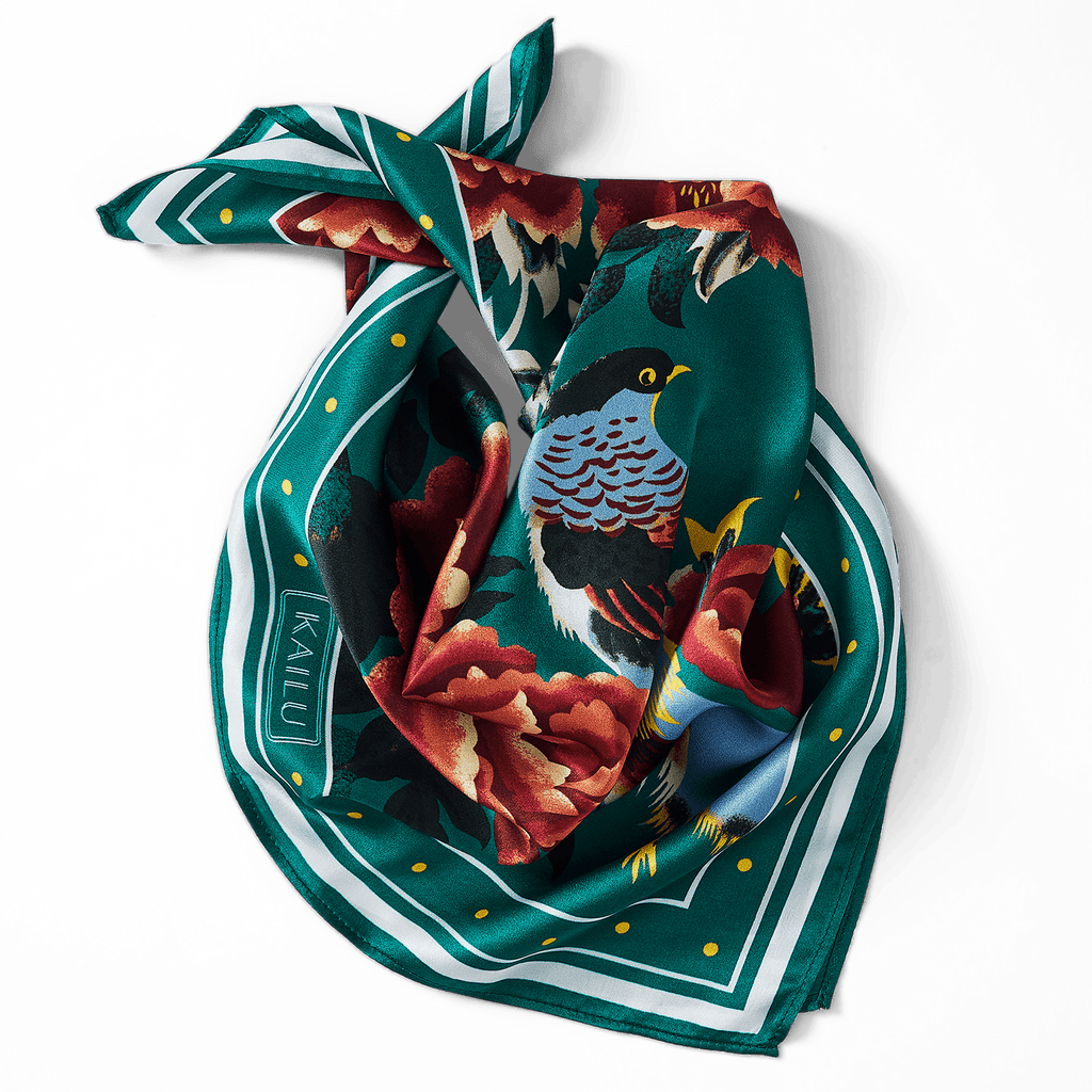 KAILU Imperial Bloom Silk Scarf – Luxury Accessory