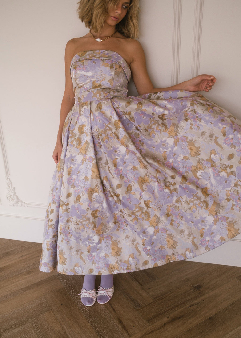 Vestido Jacquard sin Tirantes Anastelle
