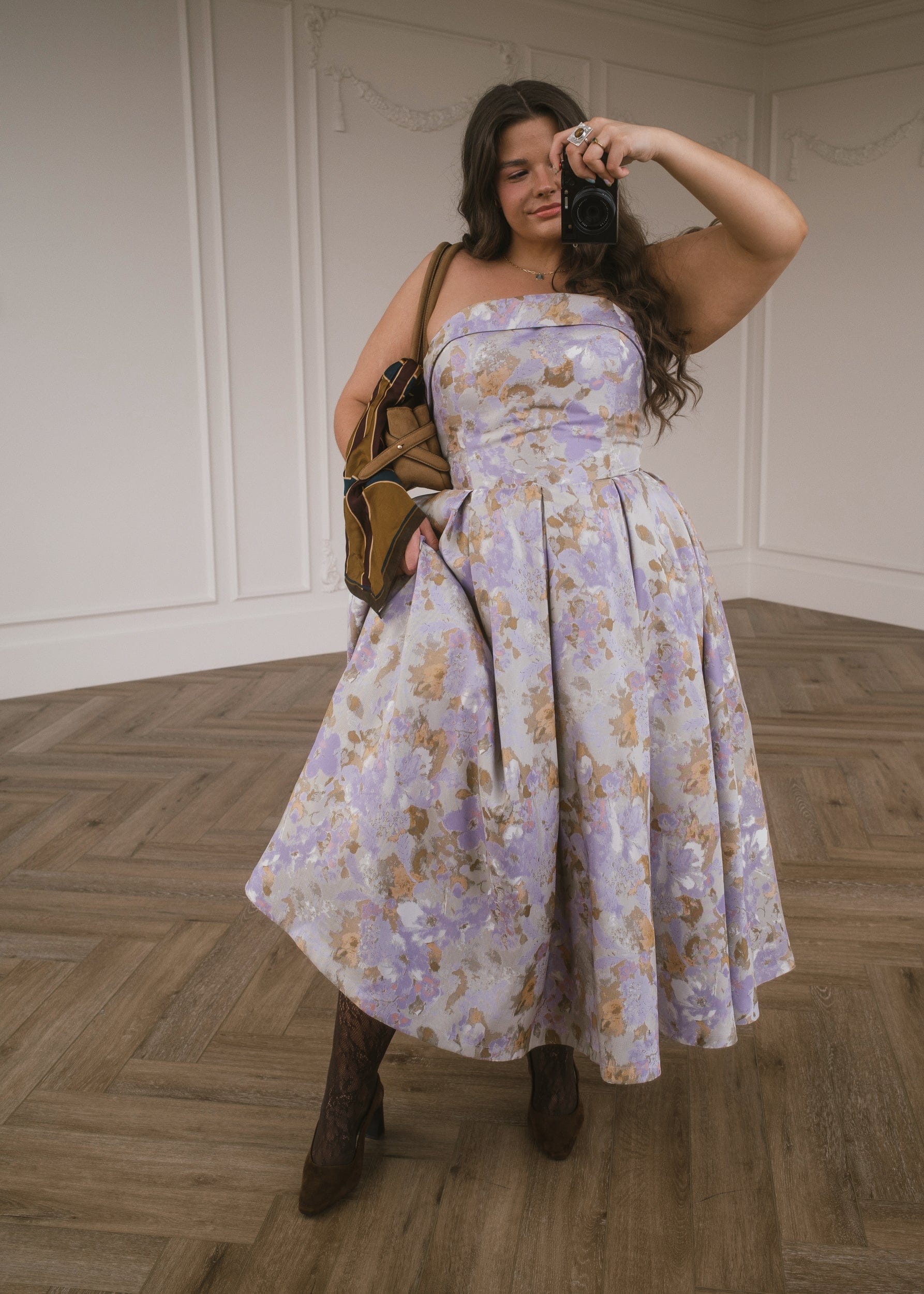 Vestido Jacquard sin Tirantes Anastelle