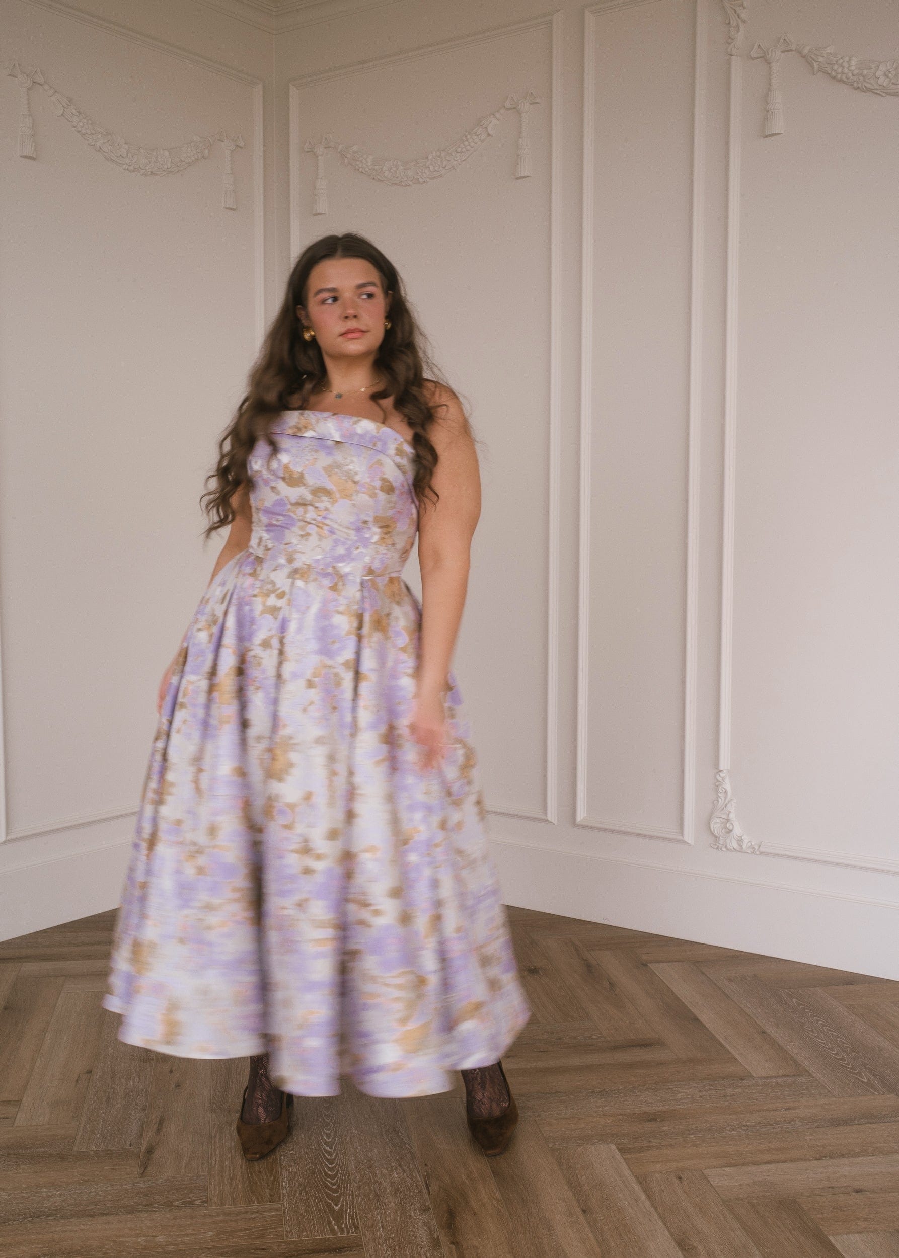 Vestido Jacquard sin Tirantes Anastelle