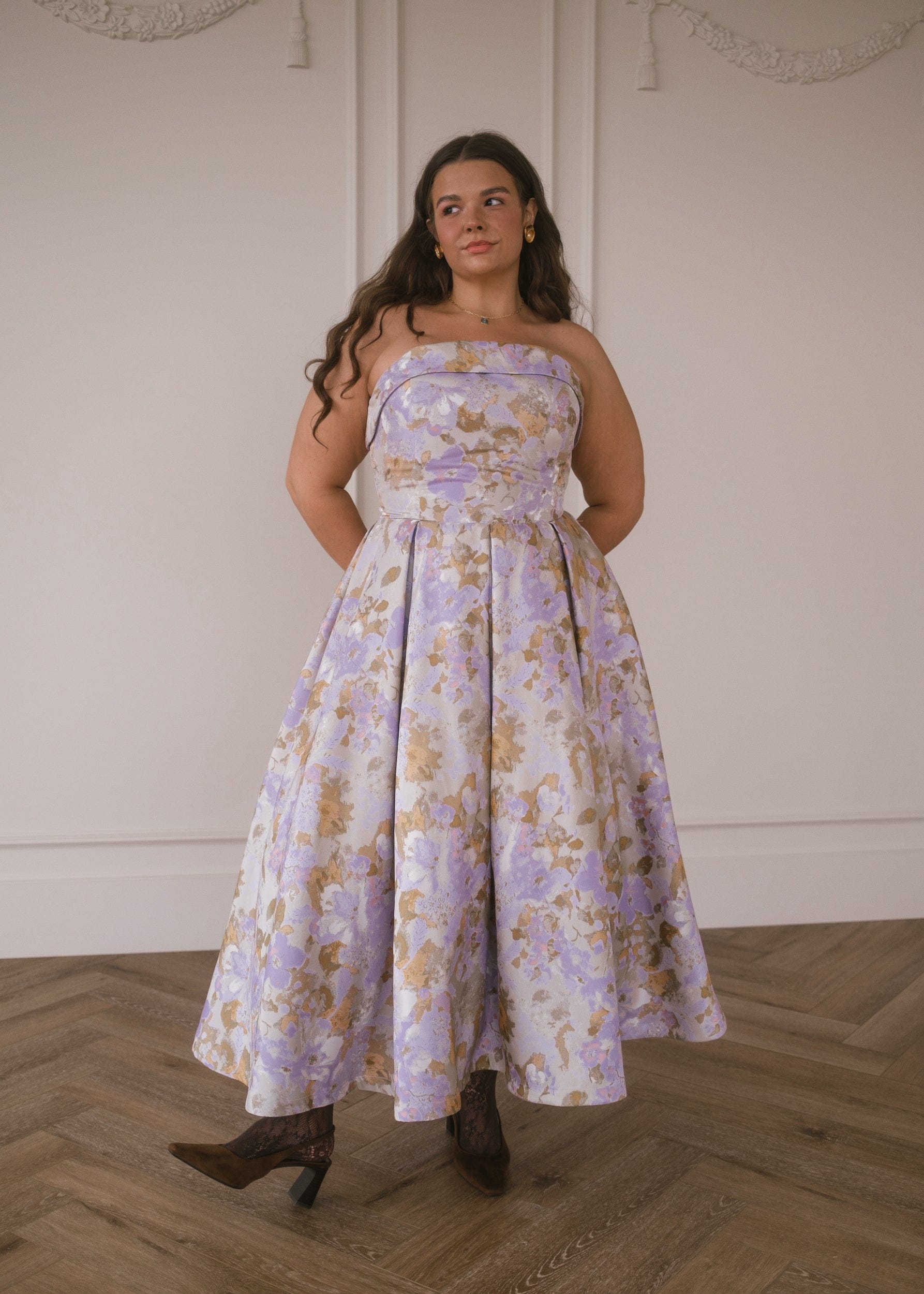 Vestido Jacquard sin Tirantes Anastelle