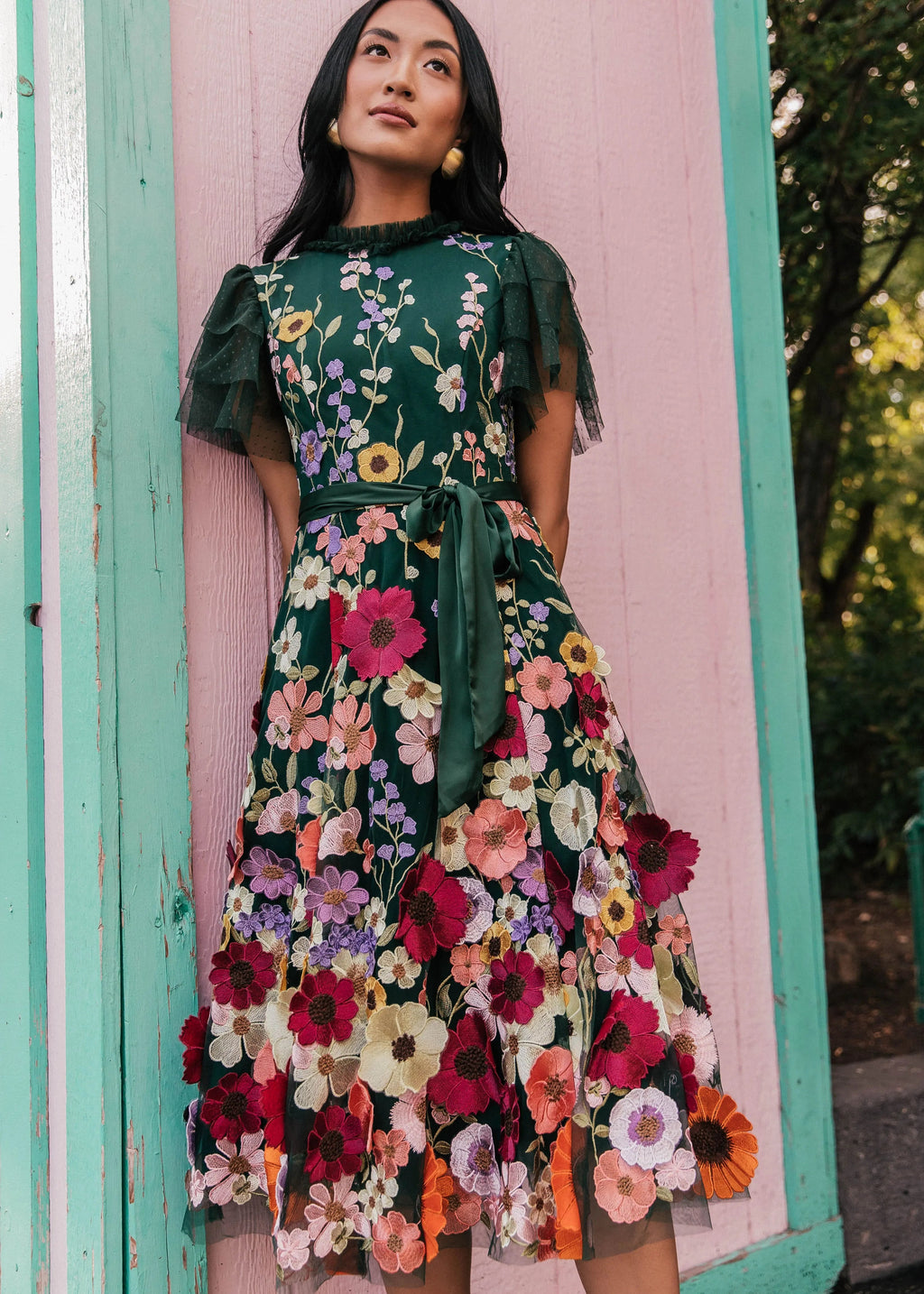 Vestido Jubileo Verde hoja