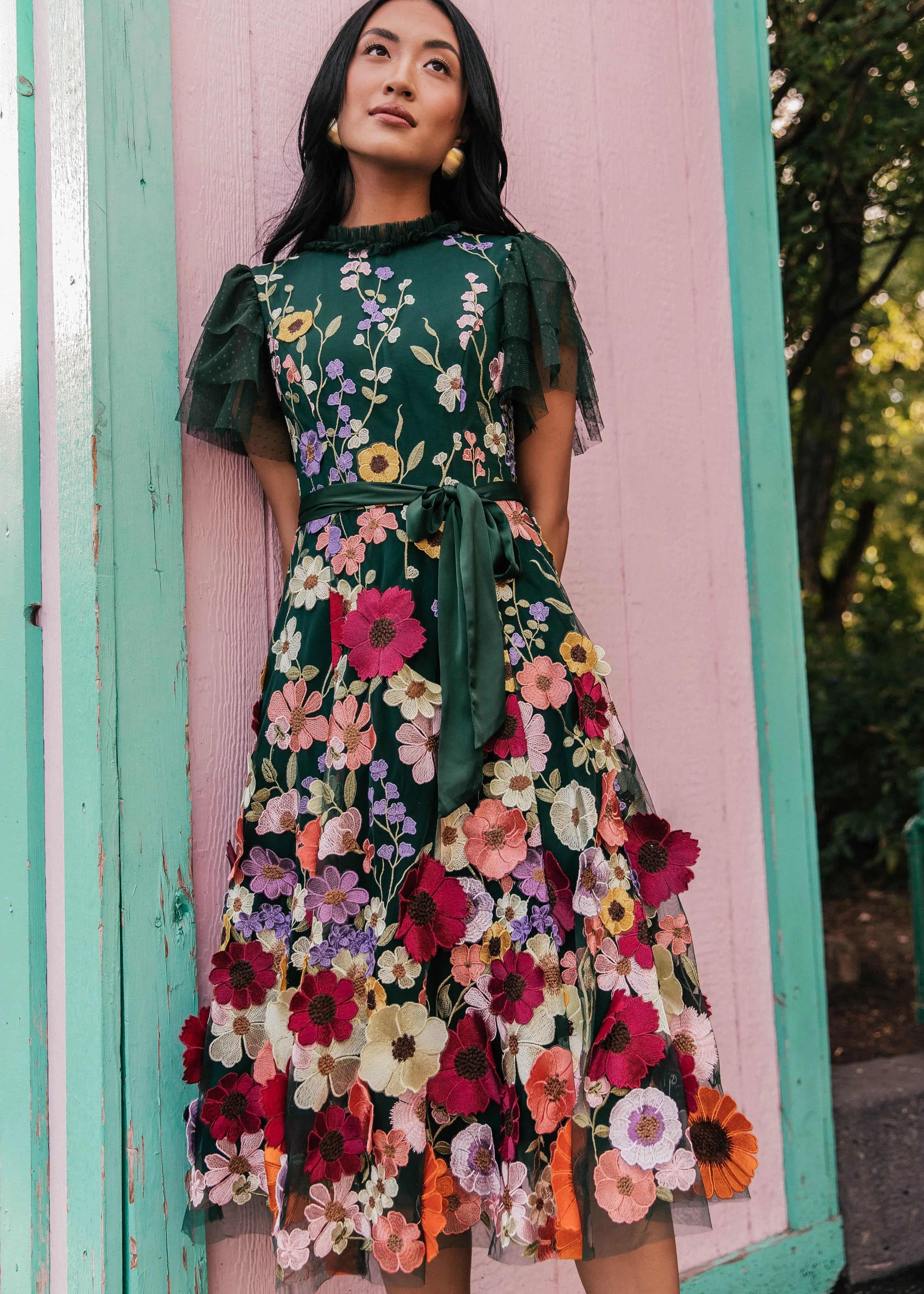 Vestido Jubileo Verde hoja