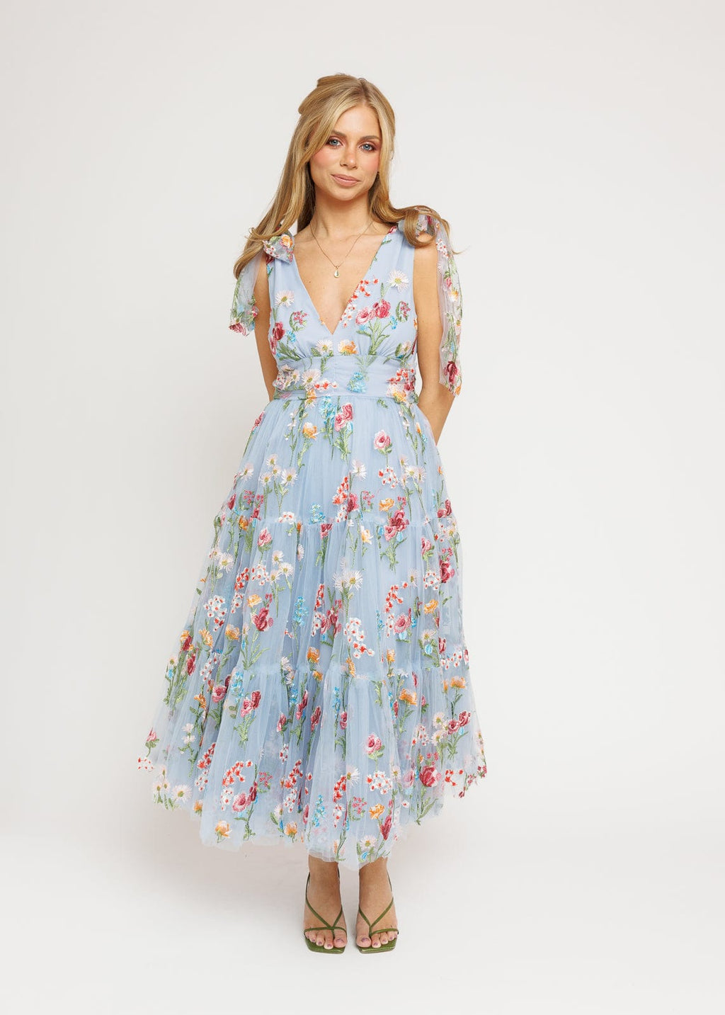 Vestido midi floral Margaret azul