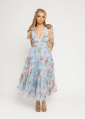 Vestido midi floral Margaret azul