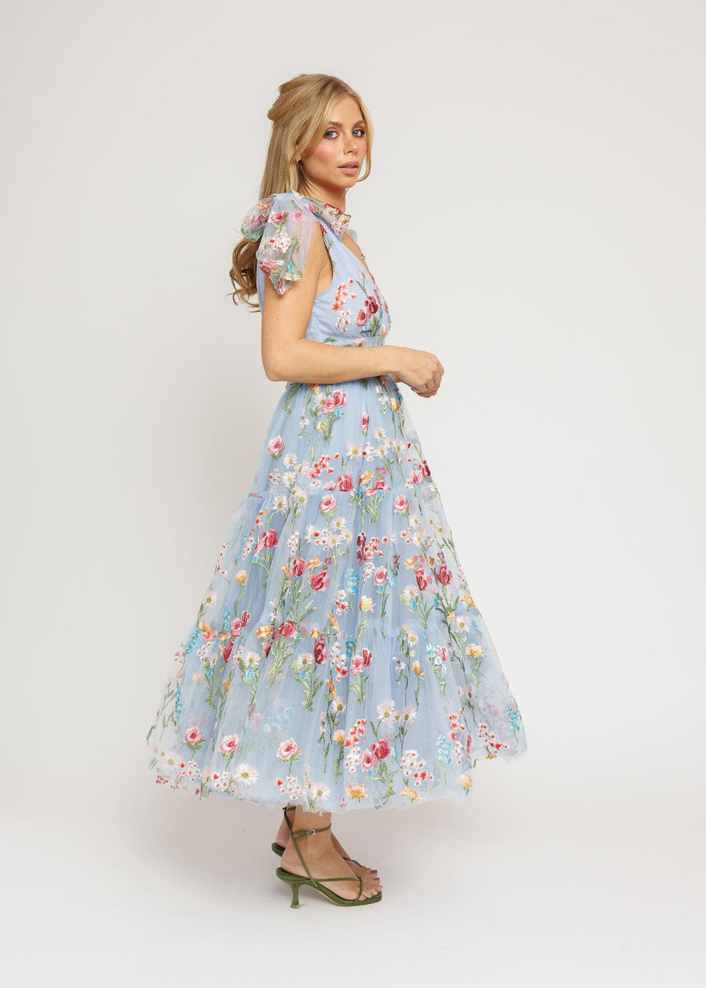 Vestido midi floral Margaret azul